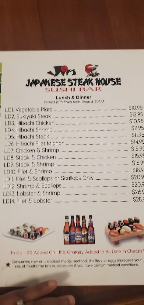 Jin Japanese Steak House and Lounge Menu image 4